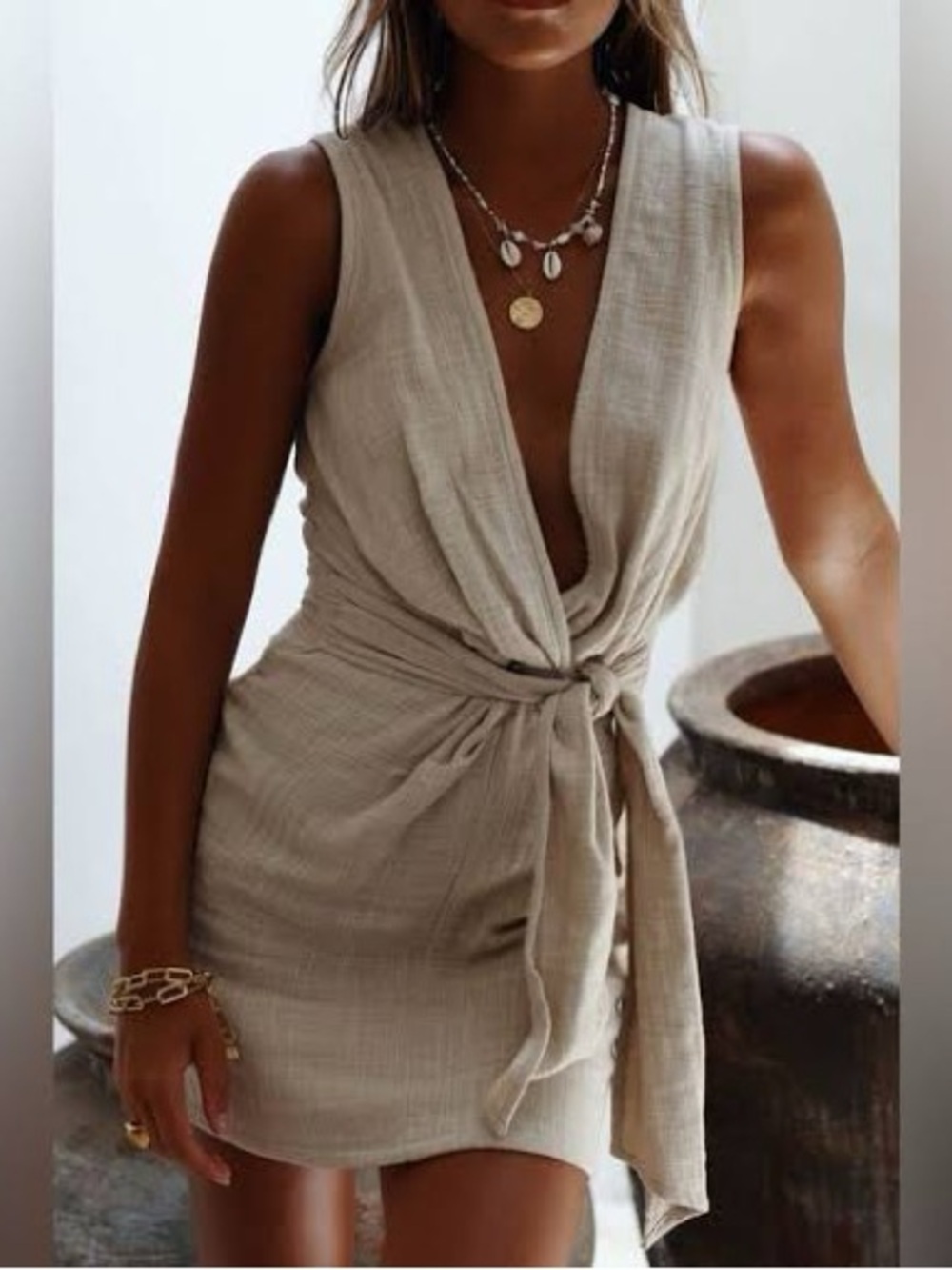 MAURIE + EVE Fall in Love Sleeveless Linen Mini Dress | Size 4
